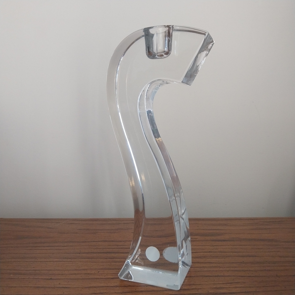 Two Bohemia Clear Crystal Candle Holders - Picture 8 of 16